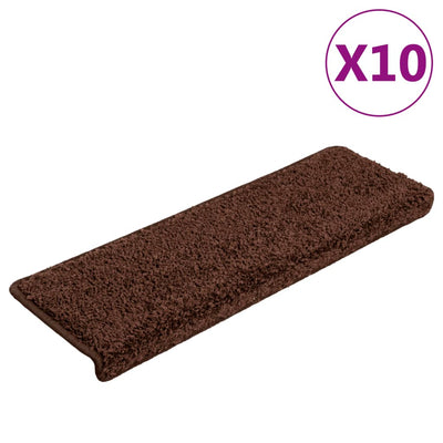 Vidaxl -Treppenmatten 10 ST 65x21x4 cm Braun