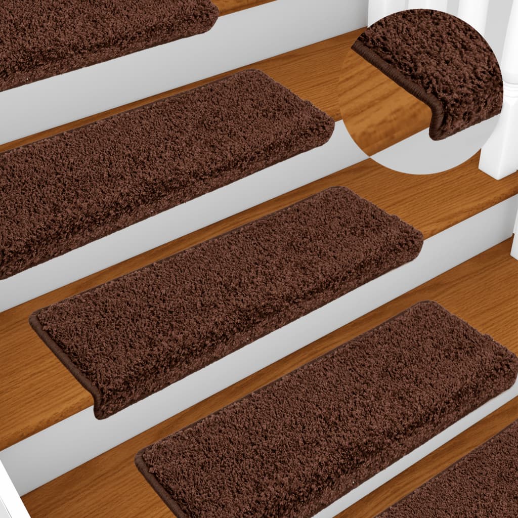 Vidaxl -Treppenmatten 10 ST 65x21x4 cm Braun