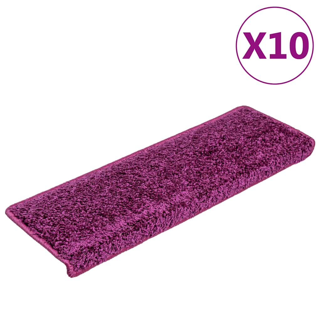 Vidaxl -Treppenmatten 10 ST 65x21x4 cm Violett