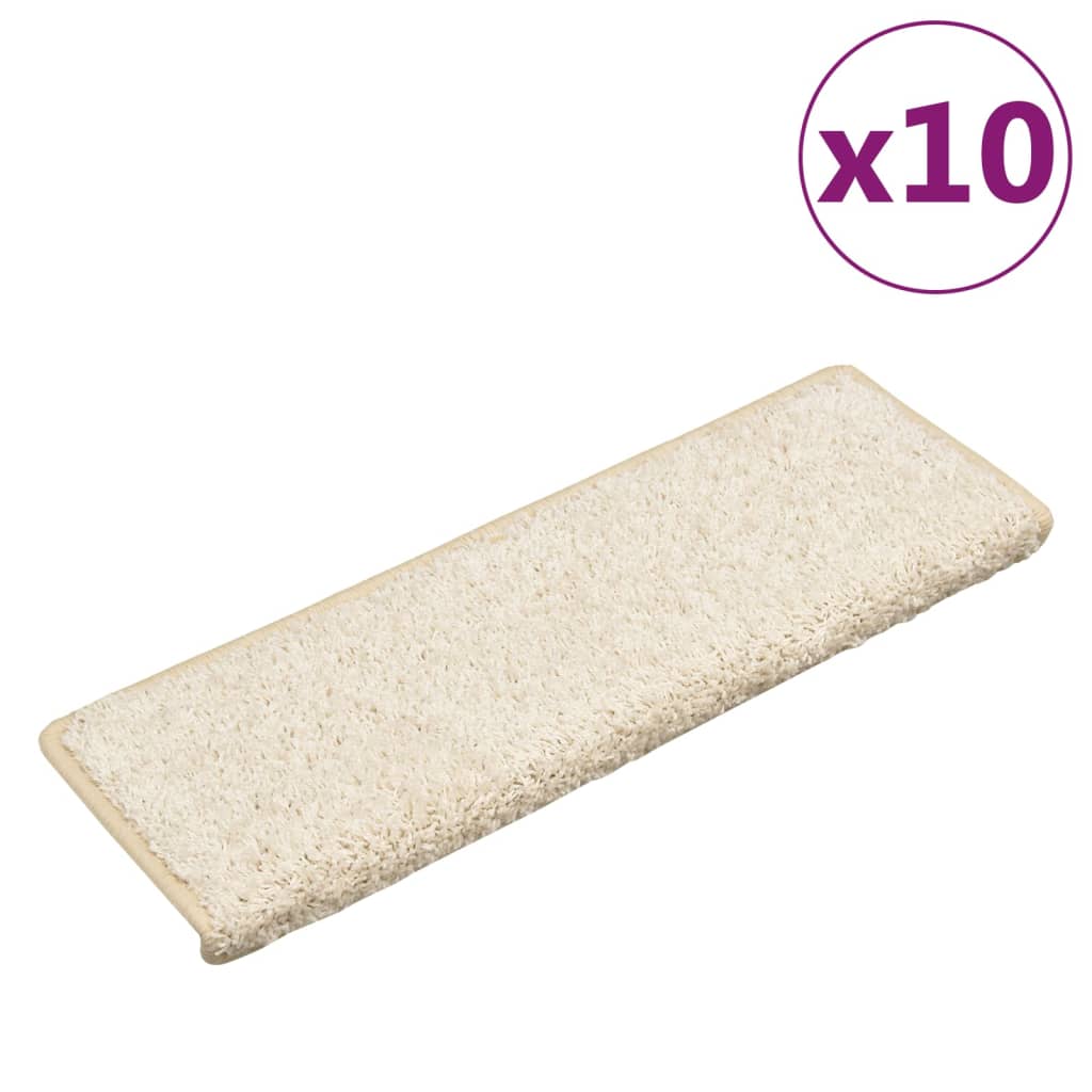 Vidaxl -Treppenmatten 10 ST 65x21x4 cm Weiß