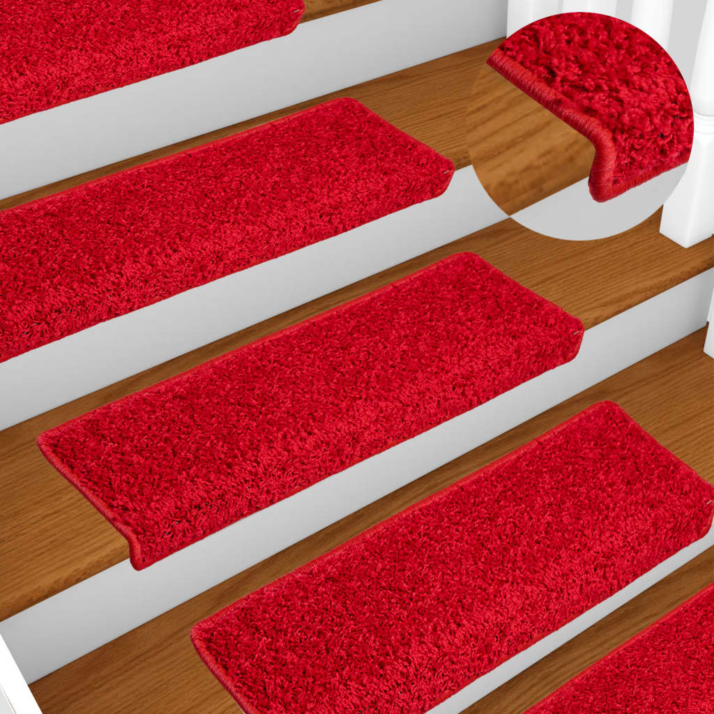 Vidaxl -Treppenmatten 10 ST 65x21x4 cm Rot