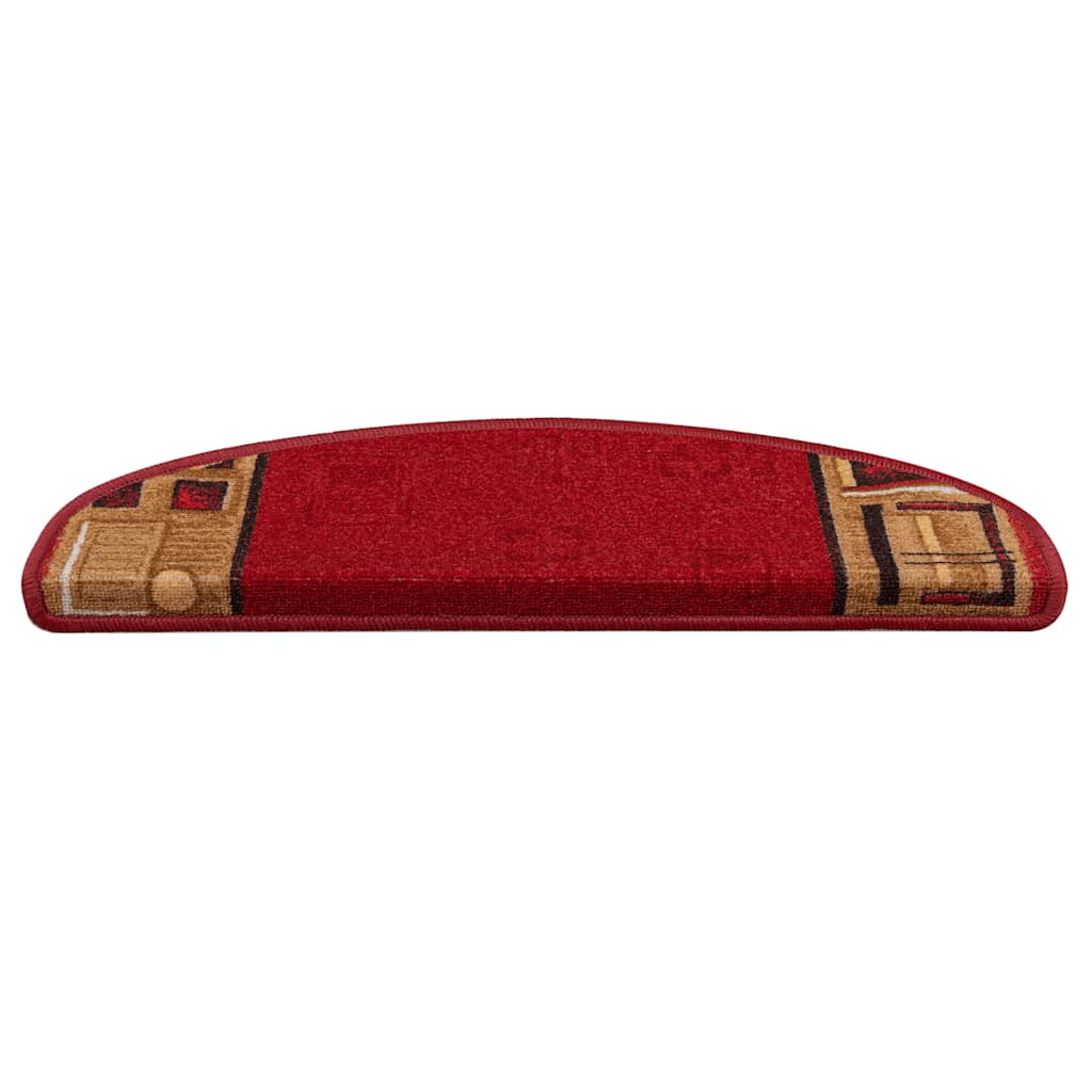 Vidaxl -Treppenmatten Selbstadhäsiv 5 ST 65x21x4 cm Rot