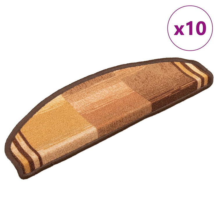 Vidaxl Treppenmatten Selbstadhäsiv 10 Stcs 65x21x4 cm Braun