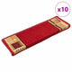 VIDAXL -Treppenmatten Selbstadhäsiv 10 PCs 65x21x4 cm rot