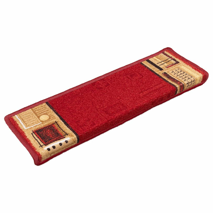 VIDAXL -Treppenmatten Selbstadhäsiv 10 PCs 65x21x4 cm rot