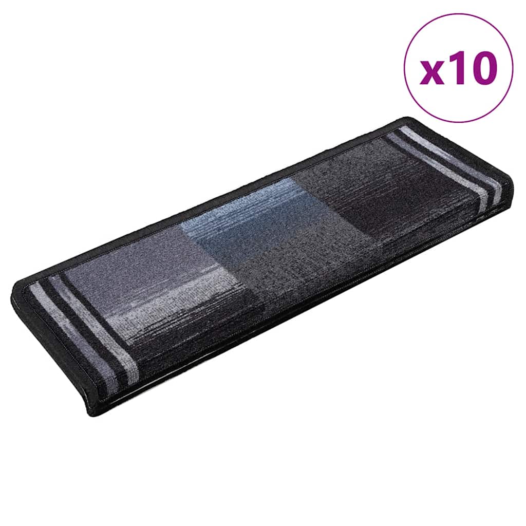 Vidaxl Treppenmatten selbstadhäsiv 10 ST 65x21x4 cm schwarz und grau
