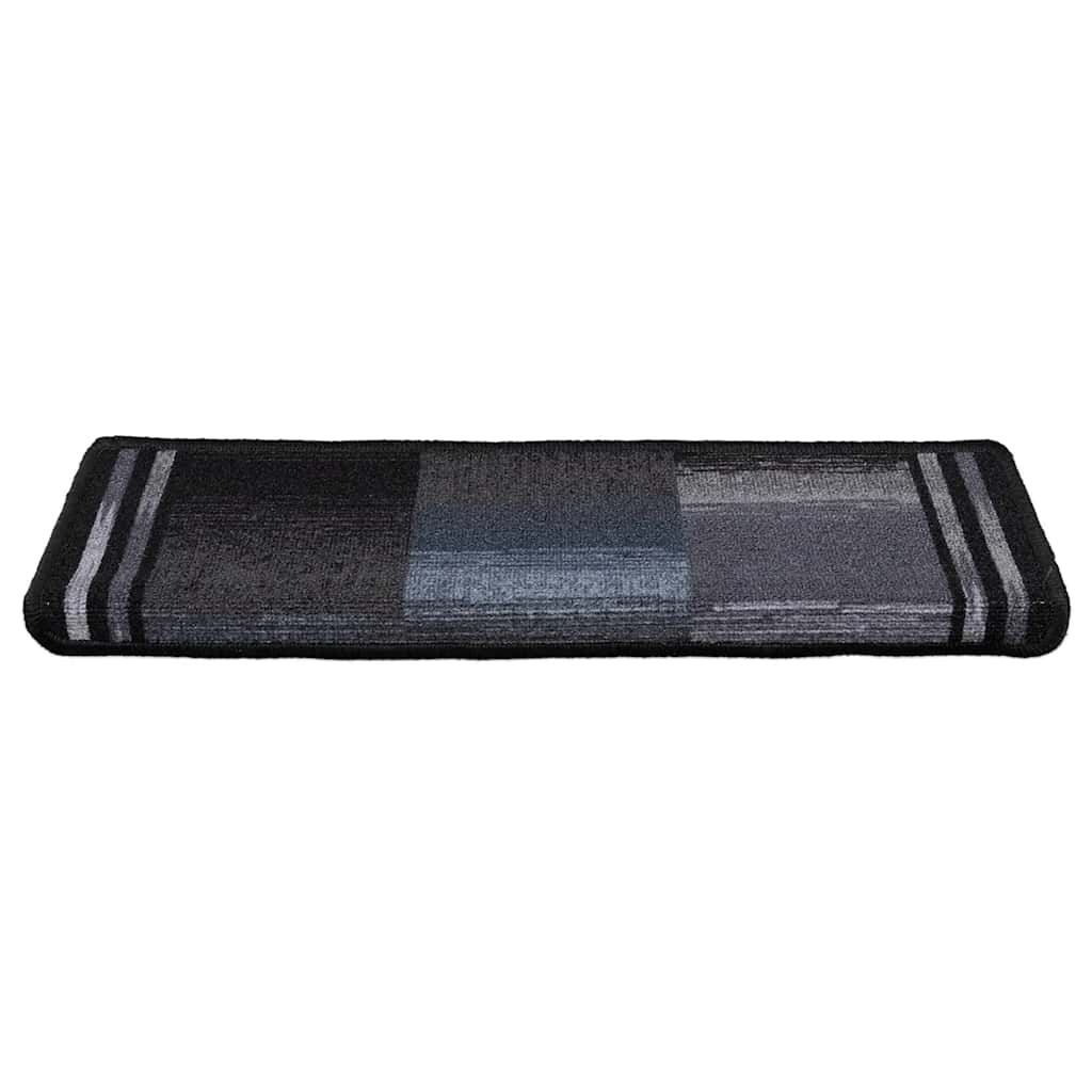 Vidaxl Treppenmatten selbstadhäsiv 10 ST 65x21x4 cm schwarz und grau