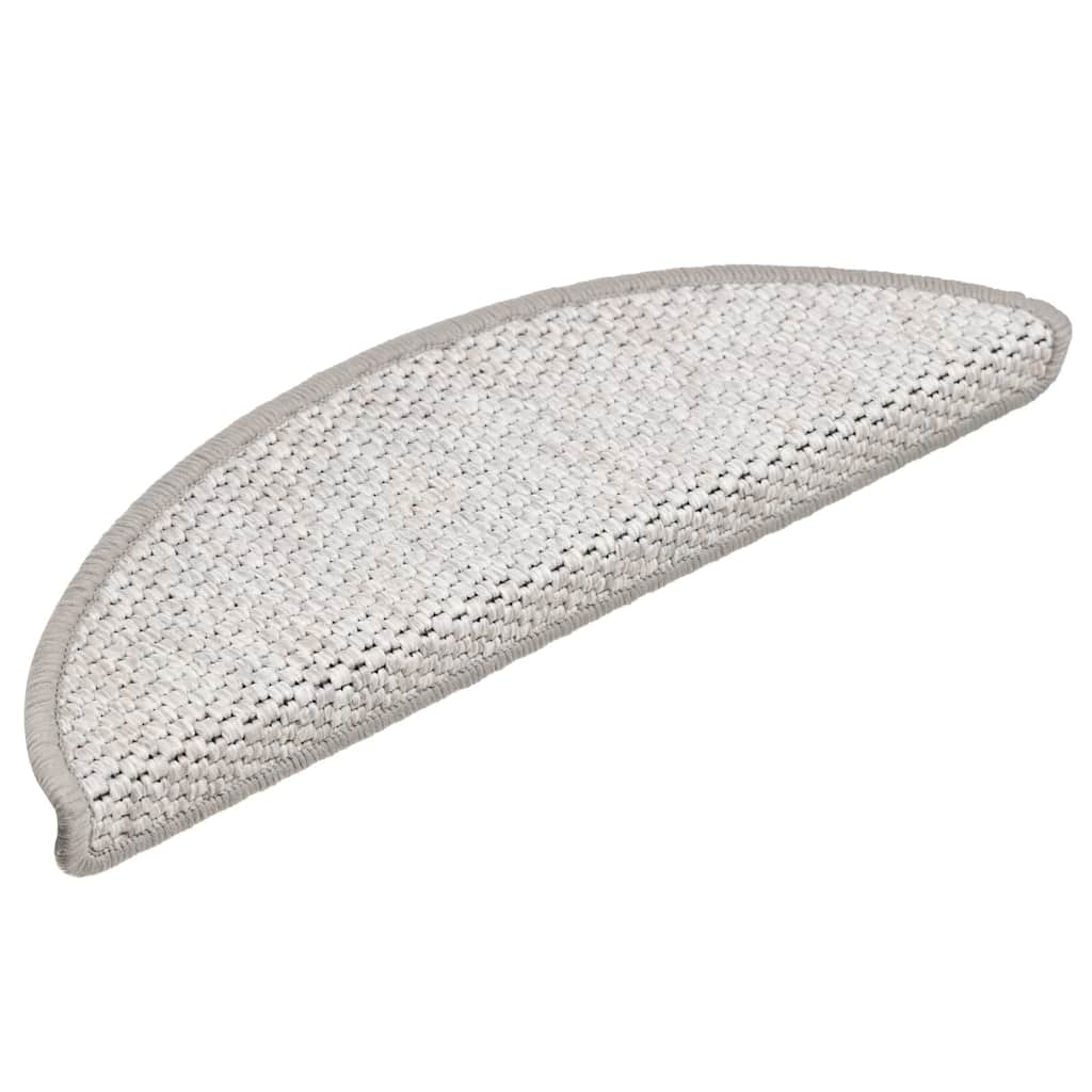 Vidaxl-Treppenmatten selbstklebend 15 St. Sisal Look 56x17x3 cm Platina Farbe
