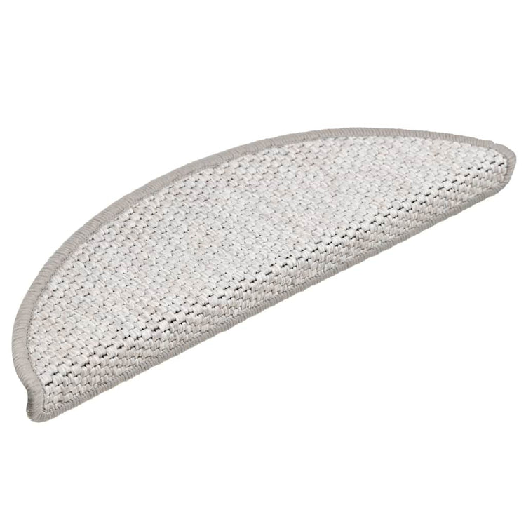 Vidaxl-Treppenmatten selbstklebend 15 St. Sisal Look 56x17x3 cm Platina Farbe