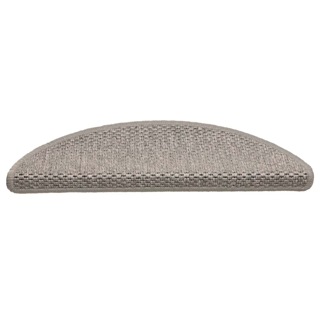 Vidaxl-Treppenmatten selbstklebend 15 St. Sisal Look 56x17x3cm Silberfarbe