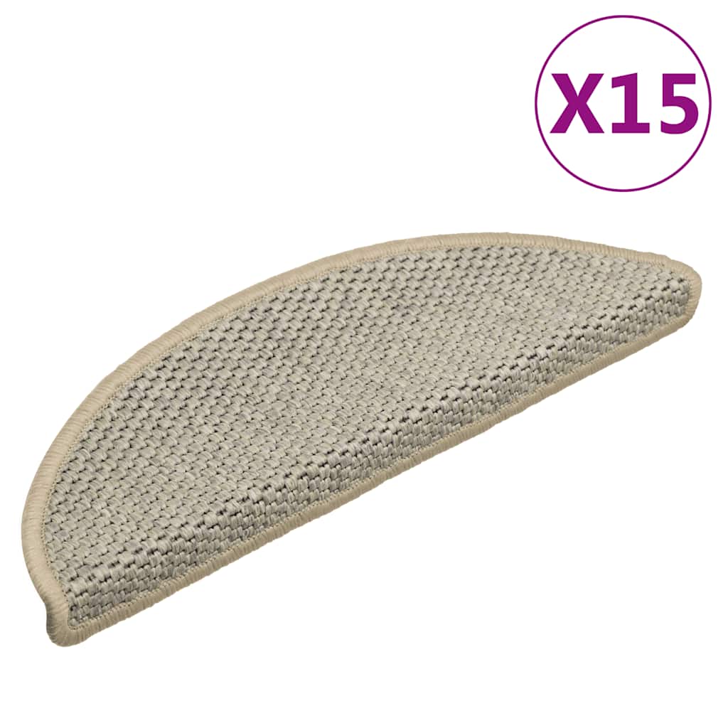 Vidaxl-Treppenmatten selbstklebend 15 St. Sisal Look 56x17x3 cm hellgrün