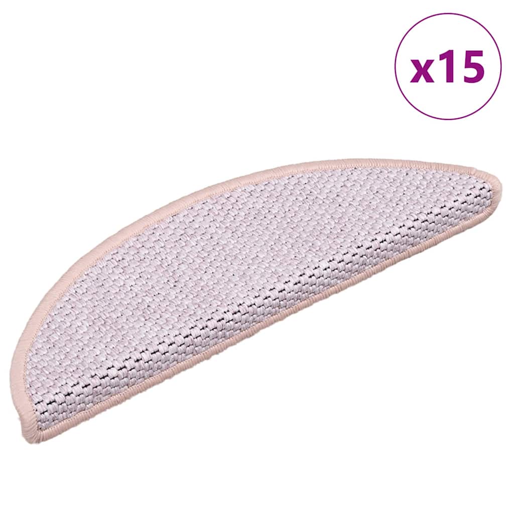 Vidaxl-Treppenmatten selbstklebend 15 St. Sisal Look 56x17x3 cm rot