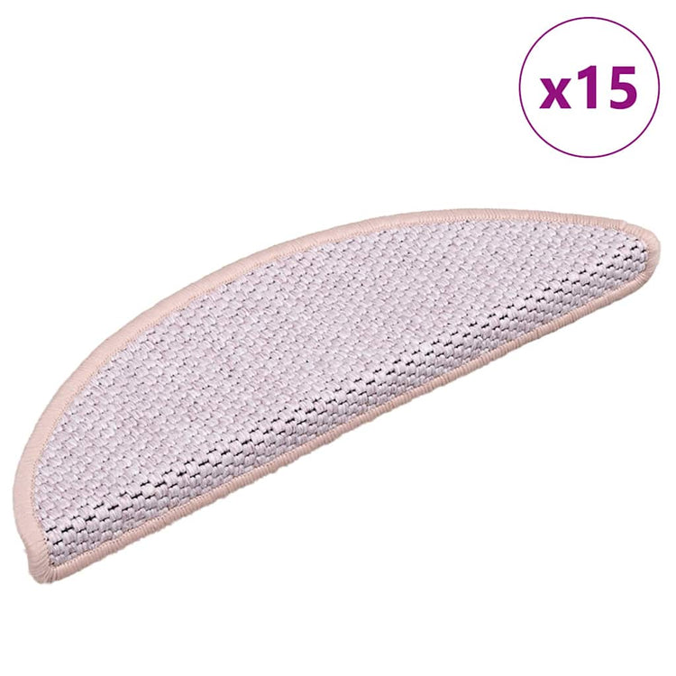 Vidaxl-Treppenmatten selbstklebend 15 St. Sisal Look 56x17x3 cm rot