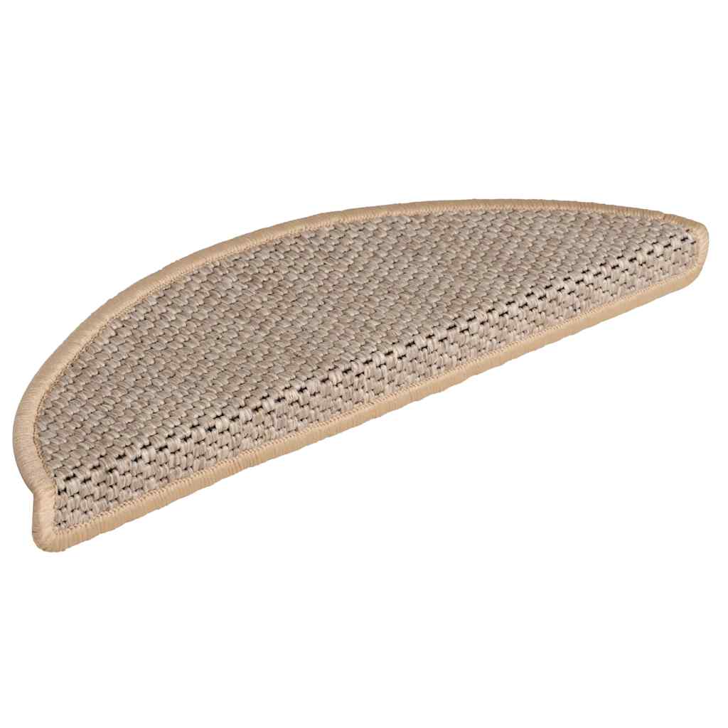 Vidaxl-Treppenmatten selbstklebend 15 St. Sisal Look 56x17x3 cm Licht Beige