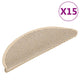 Vidaxl Treppenmatten selbstklebend 15 St. Sisal Look 56x17x3 cm Berber