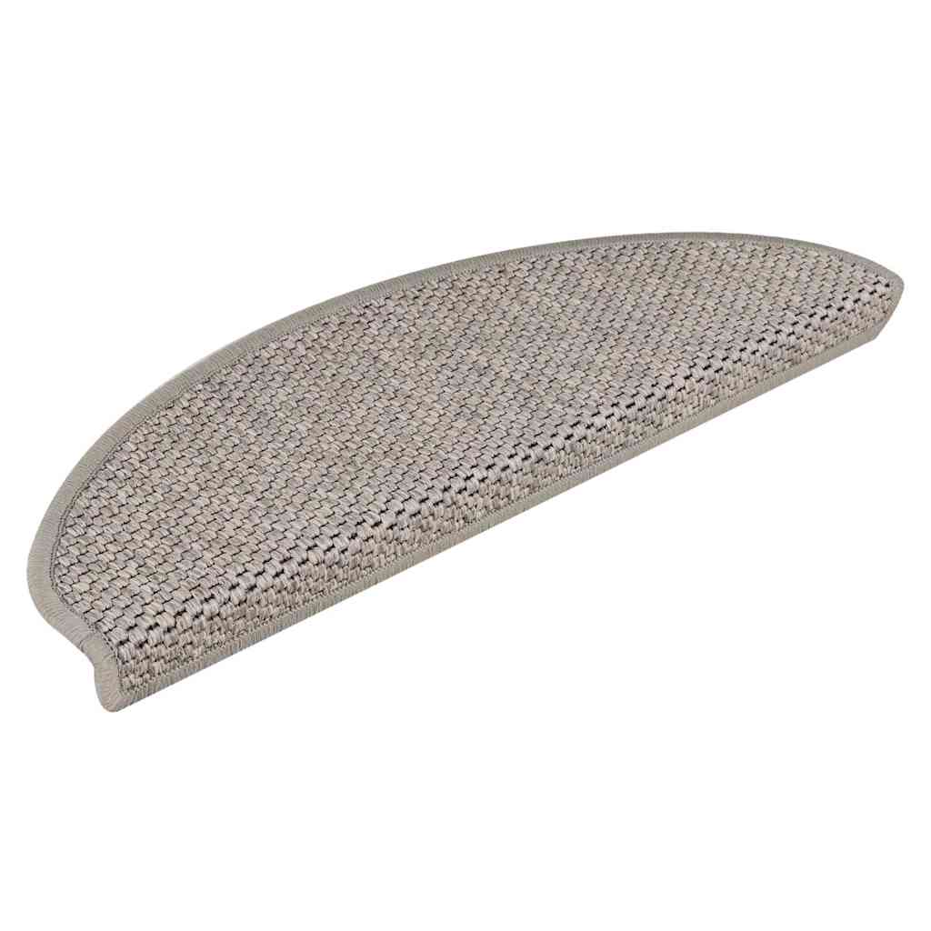 Vidaxl-Treppenmatten selbstklebend 15 St. Sisal Look 65x21x4cm Silberfarbe