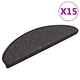 VidaXL Stufenmatten selbstklebend 15 Stk. Sisaloptik 65x21x4cm Farbe Anthrazit
