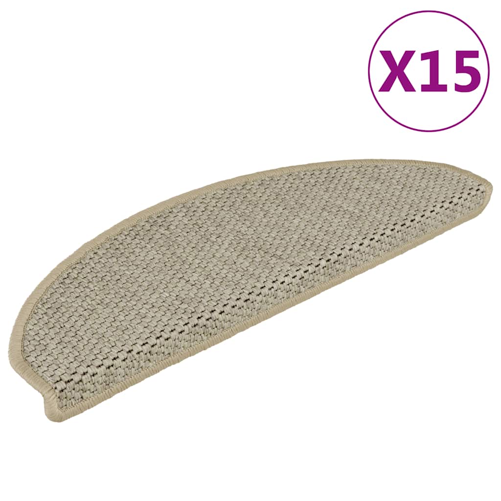 Vidaxl-Treppenmatten selbstklebend 15 St. Sisal Look 65x21x4 cm hellgrün