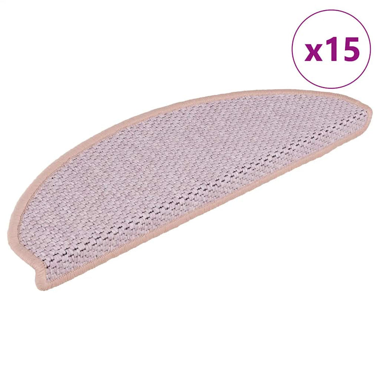 Vidaxl-Treppenmatten selbstklebend 15 St. Sisal Look 65x21x4 cm rot