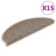 Vidaxl Treppenmatten selbstklebend 15 St. Sisal Look 65x21x4 cm dunkler Beige
