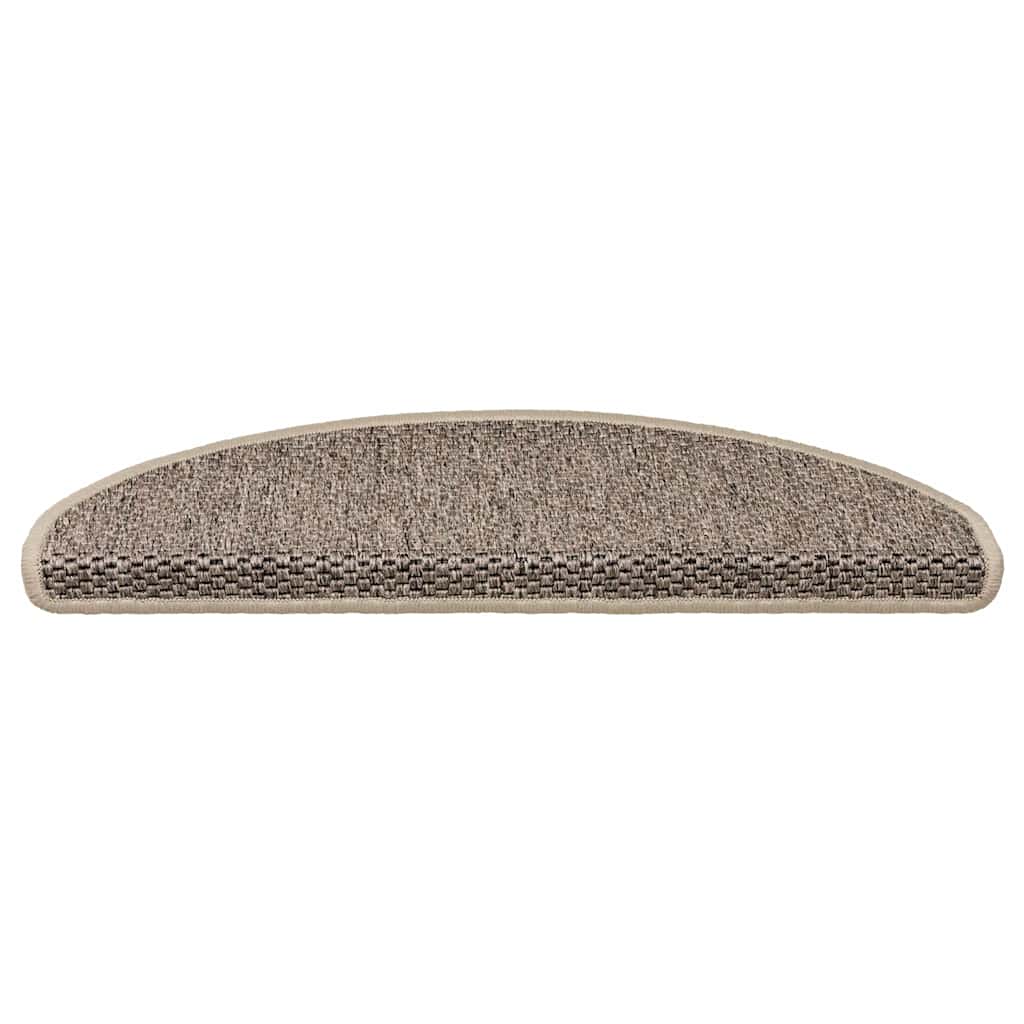 Vidaxl Treppenmatten selbstklebend 15 St. Sisal Look 65x21x4 cm dunkler Beige