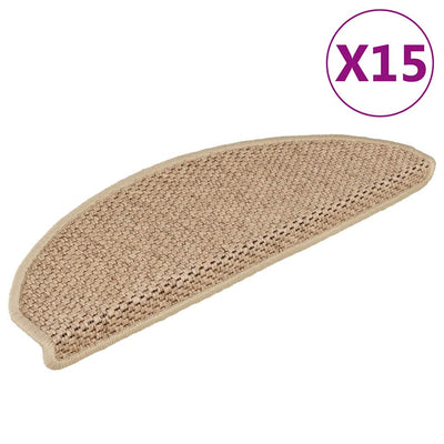 Vidaxl-Treppenmatten selbstklebend 15 St. Sisal Look 65x21x4 cm sandfarben