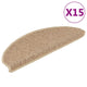 Vidaxl-Treppenmatten selbstklebend 15 St. Sisal Look 65x21x4 cm sandfarben