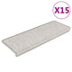 VidaXL Stufenmatten selbstklebend 15 Stk. Sisaloptik 65x21x4 cm platinfarben