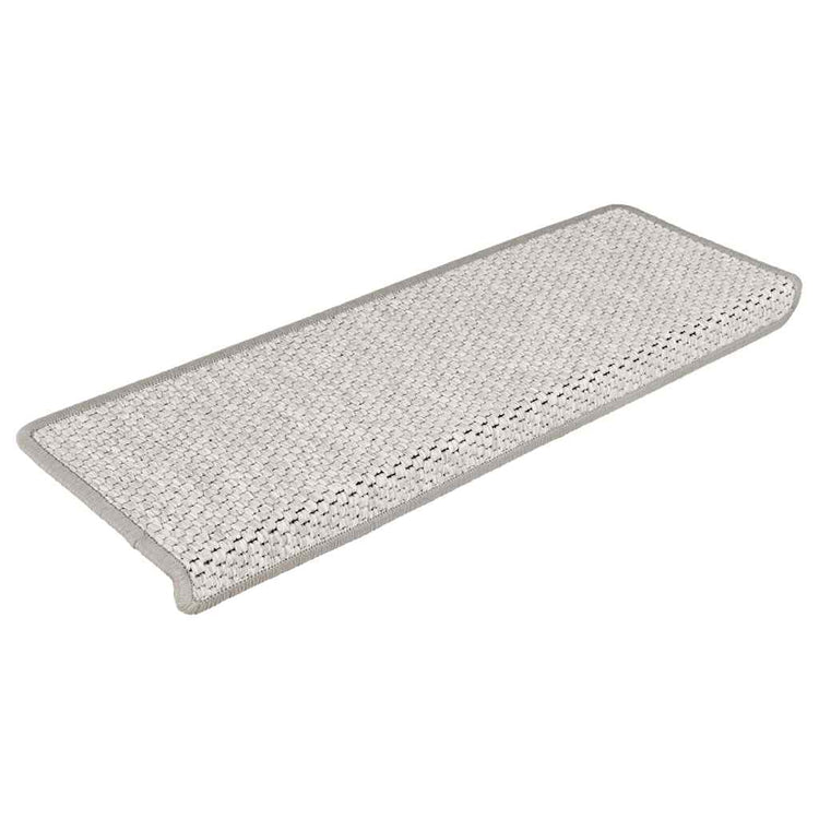 VidaXL Stufenmatten selbstklebend 15 Stk. Sisaloptik 65x21x4 cm platinfarben