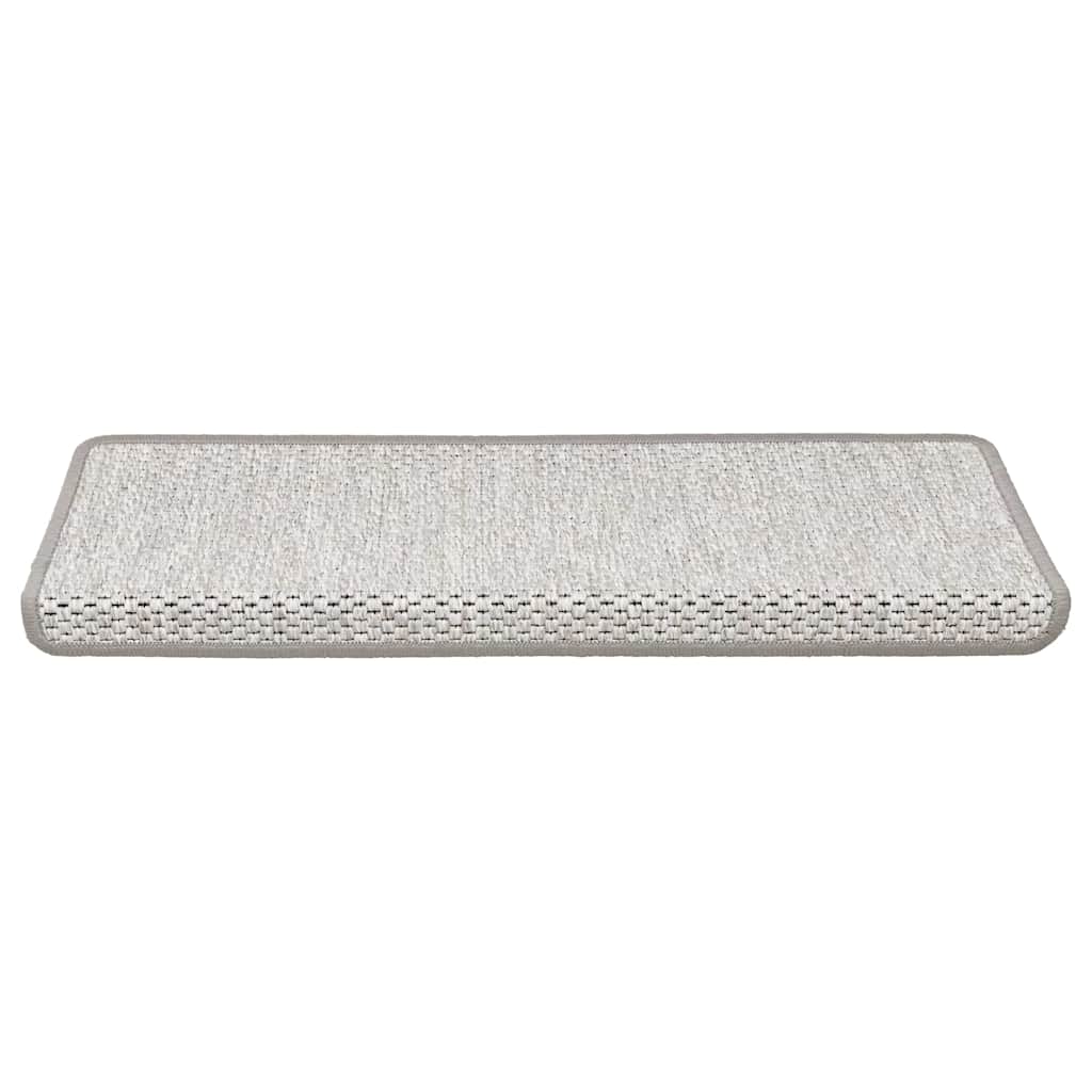 VidaXL Stufenmatten selbstklebend 15 Stk. Sisaloptik 65x21x4 cm platinfarben