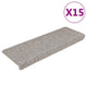 Vidaxl-Treppenmatten selbstklebend 15 St. Sisal Look 65x21x4cm Silberfarbe