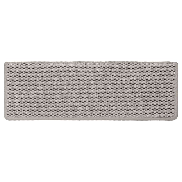 Vidaxl-Treppenmatten selbstklebend 15 St. Sisal Look 65x21x4cm Silberfarbe