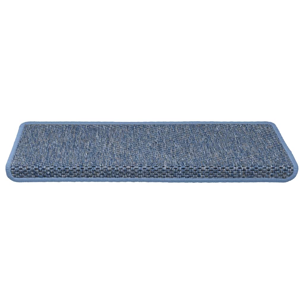 Vidaxl Treppenmatten selbstklebend 15 St. Sisal Look 65x21x4 cm Blau