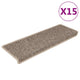 Vidaxl Treppenmatten selbstklebend 15 St. Sisal Look 65x21x4 cm dunkler Beige