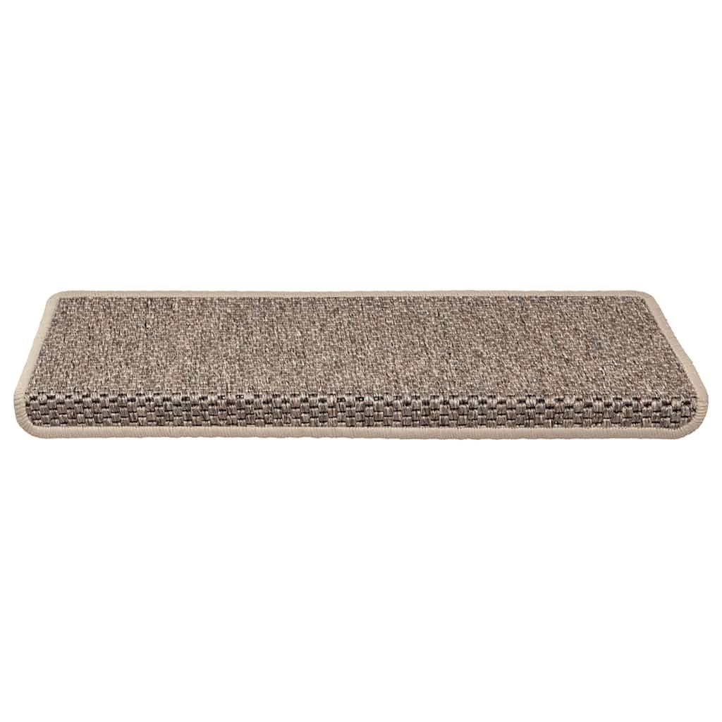 Vidaxl Treppenmatten selbstklebend 15 St. Sisal Look 65x21x4 cm dunkler Beige
