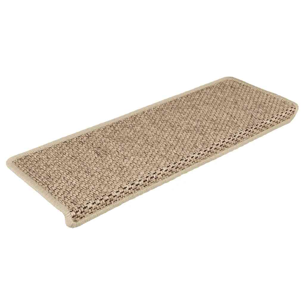 VidaXL Stufenmatten selbstklebend 15 Stk. Sisaloptik 65x21x4 cm sandfarben