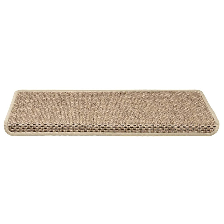 VidaXL Stufenmatten selbstklebend 15 Stk. Sisaloptik 65x21x4 cm sandfarben