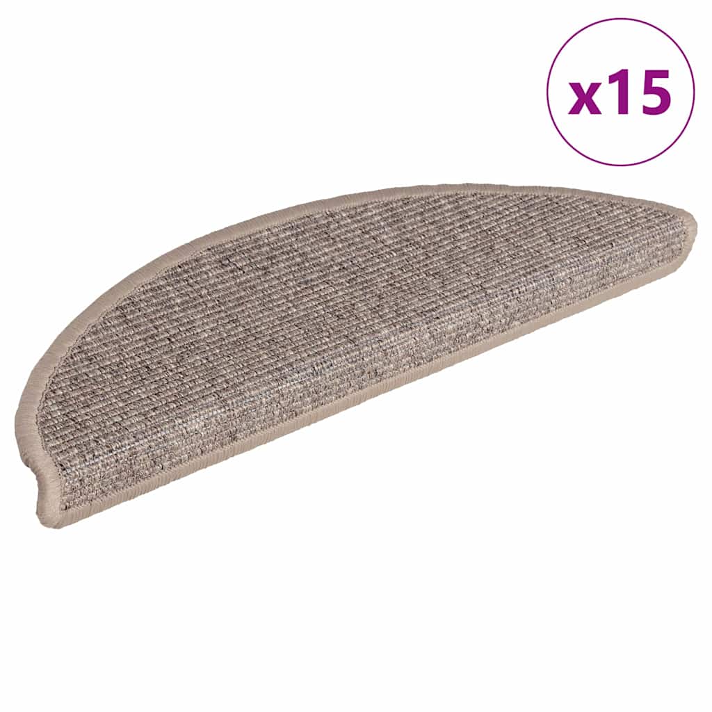Vidaxl Treppenmatten Selbstadhäsiv 15 St 56x17x3 cm dunkler Beige