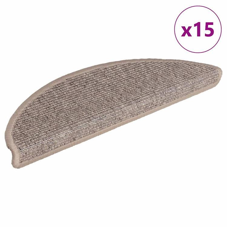 Vidaxl Treppenmatten Selbstadhäsiv 15 St 56x17x3 cm dunkler Beige