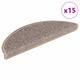 Vidaxl Treppenmatten Selbstadhäsiv 15 St 56x17x3 cm dunkler Beige