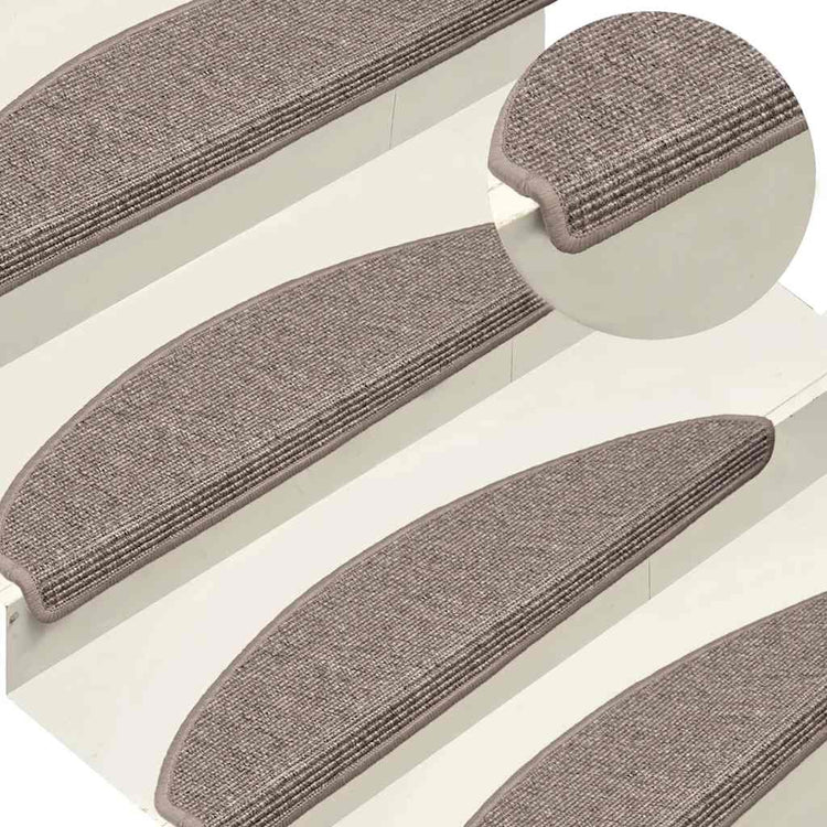 Vidaxl Treppenmatten Selbstadhäsiv 15 ST 65x21x4 cm dunkler Beige