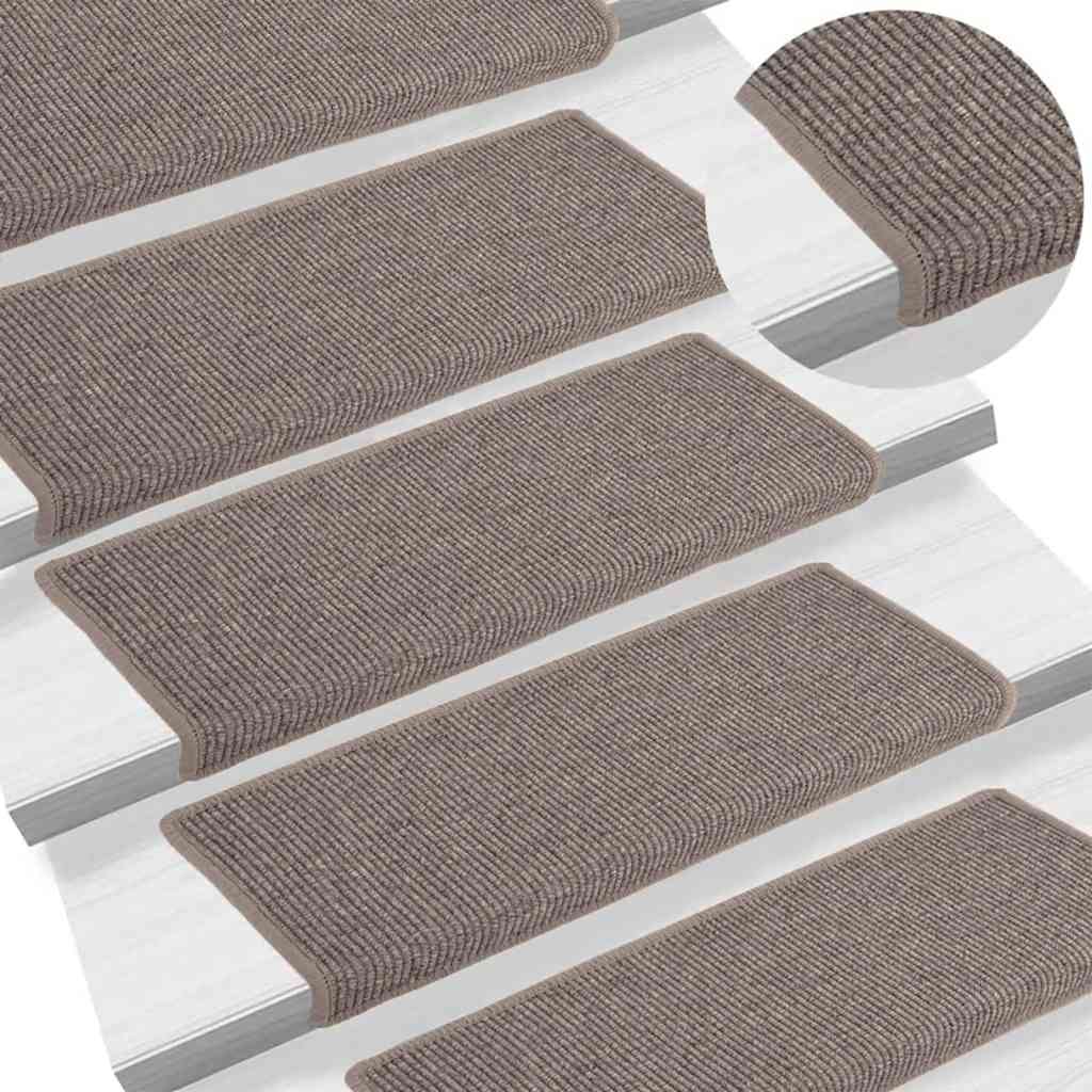 Vidaxx Stufenmatten 15 St. 65x21x4 cm dunkelbeige rechteckiger Rand