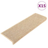 Vidaxl-Treppenmatten selbstklebend 15 St. Sisal Look 65x21x4 cm Licht Beige