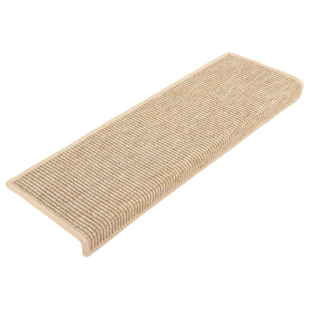 Vidaxl-Treppenmatten selbstklebend 15 St. Sisal Look 65x21x4 cm Licht Beige