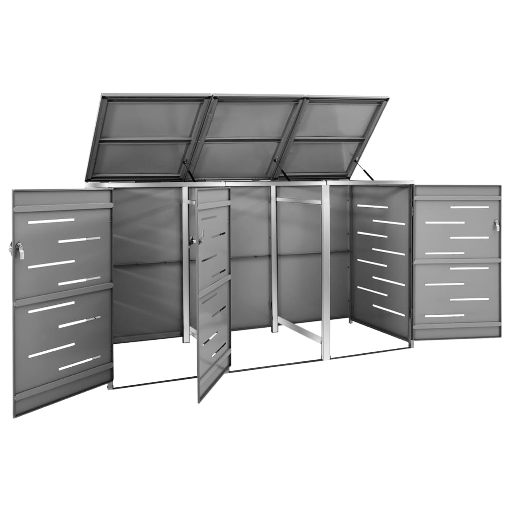 Vidaxl Container Speicher Triple 207x77.5x112.5 cm Edelstahl
