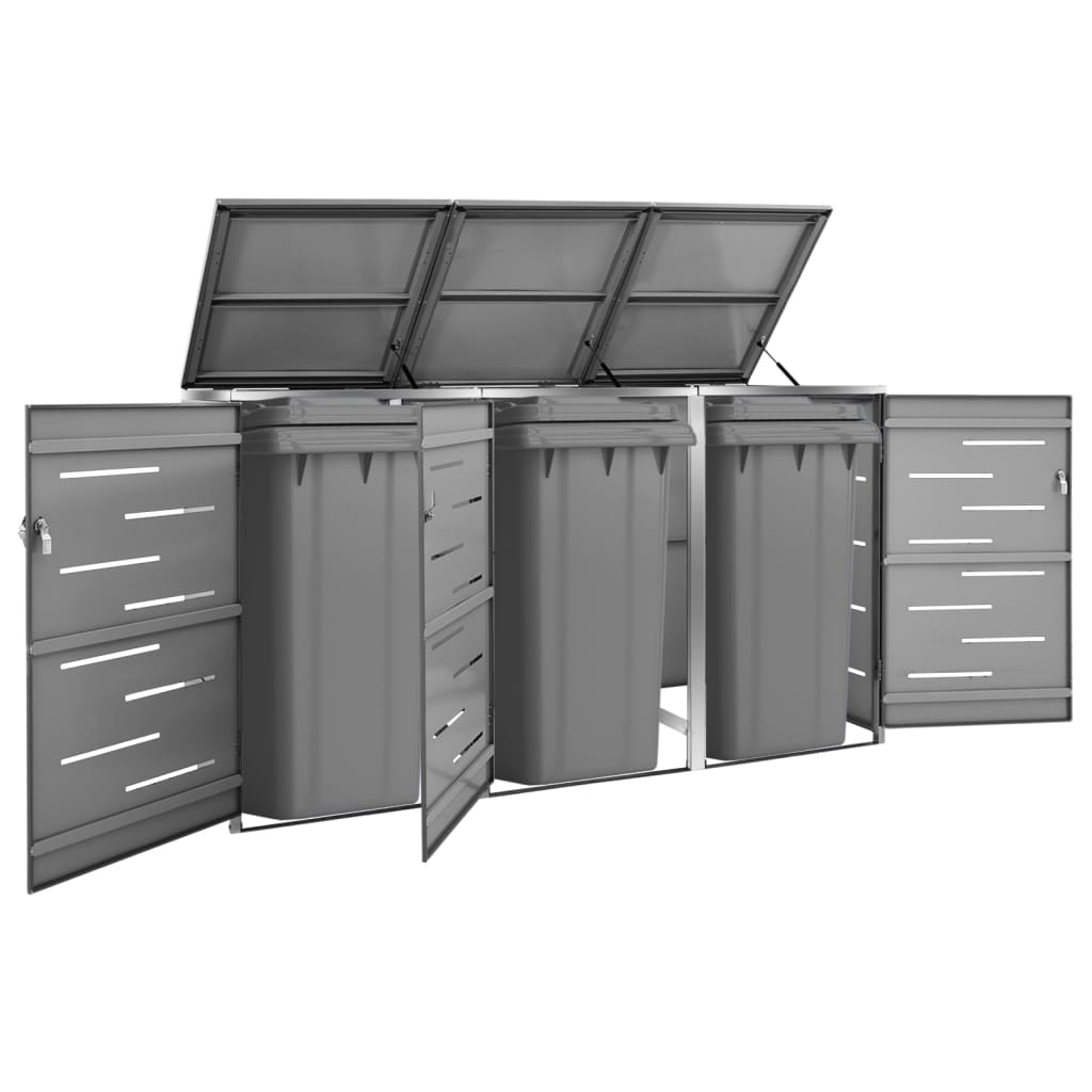 Vidaxl Container Speicher Triple 207x77.5x112.5 cm Edelstahl