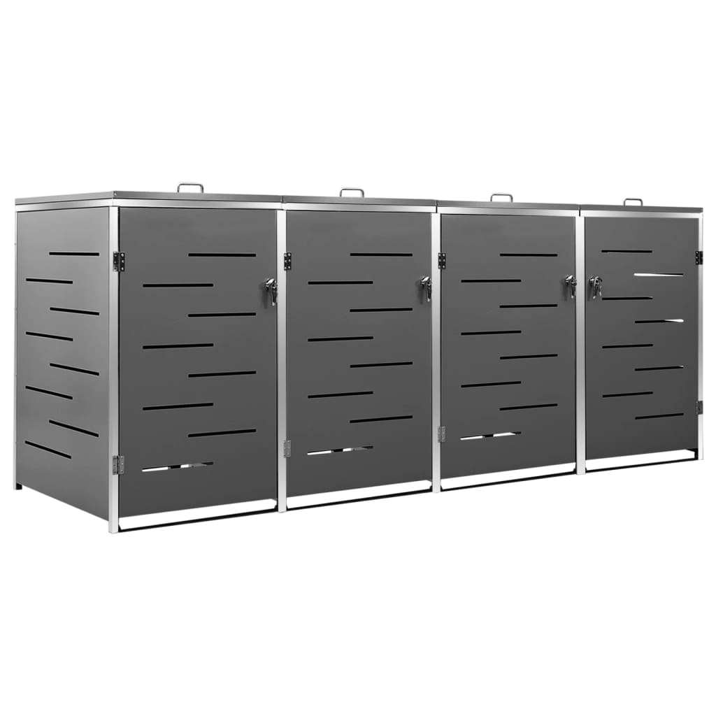 VIDAXL -Behälterspeicher Vier -Double 276.5x77.5x112.5 cm Edelstahl