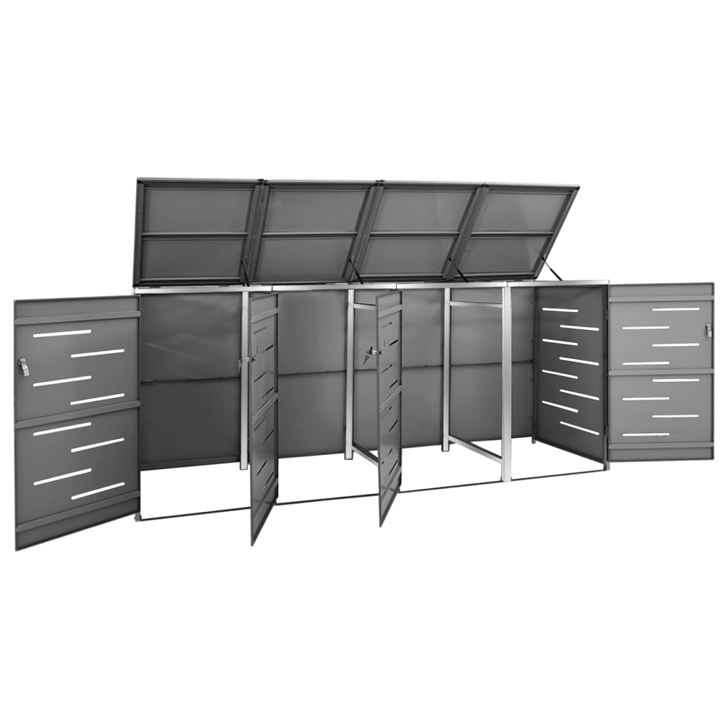 VIDAXL -Behälterspeicher Vier -Double 276.5x77.5x112.5 cm Edelstahl