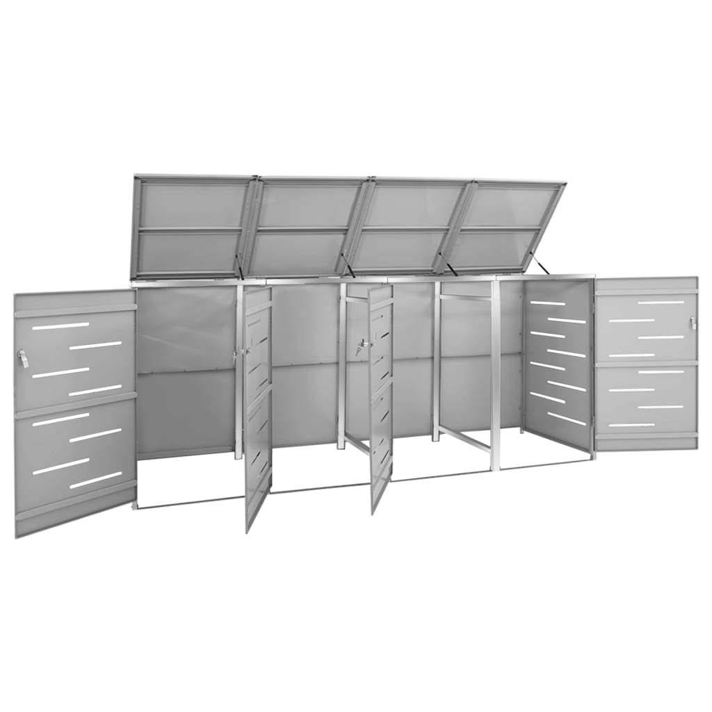 VIDAXL -Behälterspeicher Vier -Double 276.5x77.5x112.5 cm Edelstahl