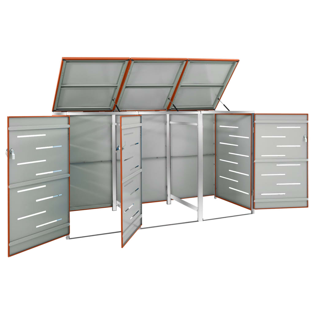 Vidaxl Container Speicher Triple 207x77.5x112.5 cm Edelstahl